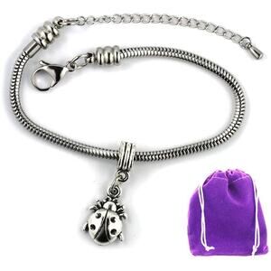 Lady Bug Bracelet - Ladybug Charm Jewelry for Good Luck